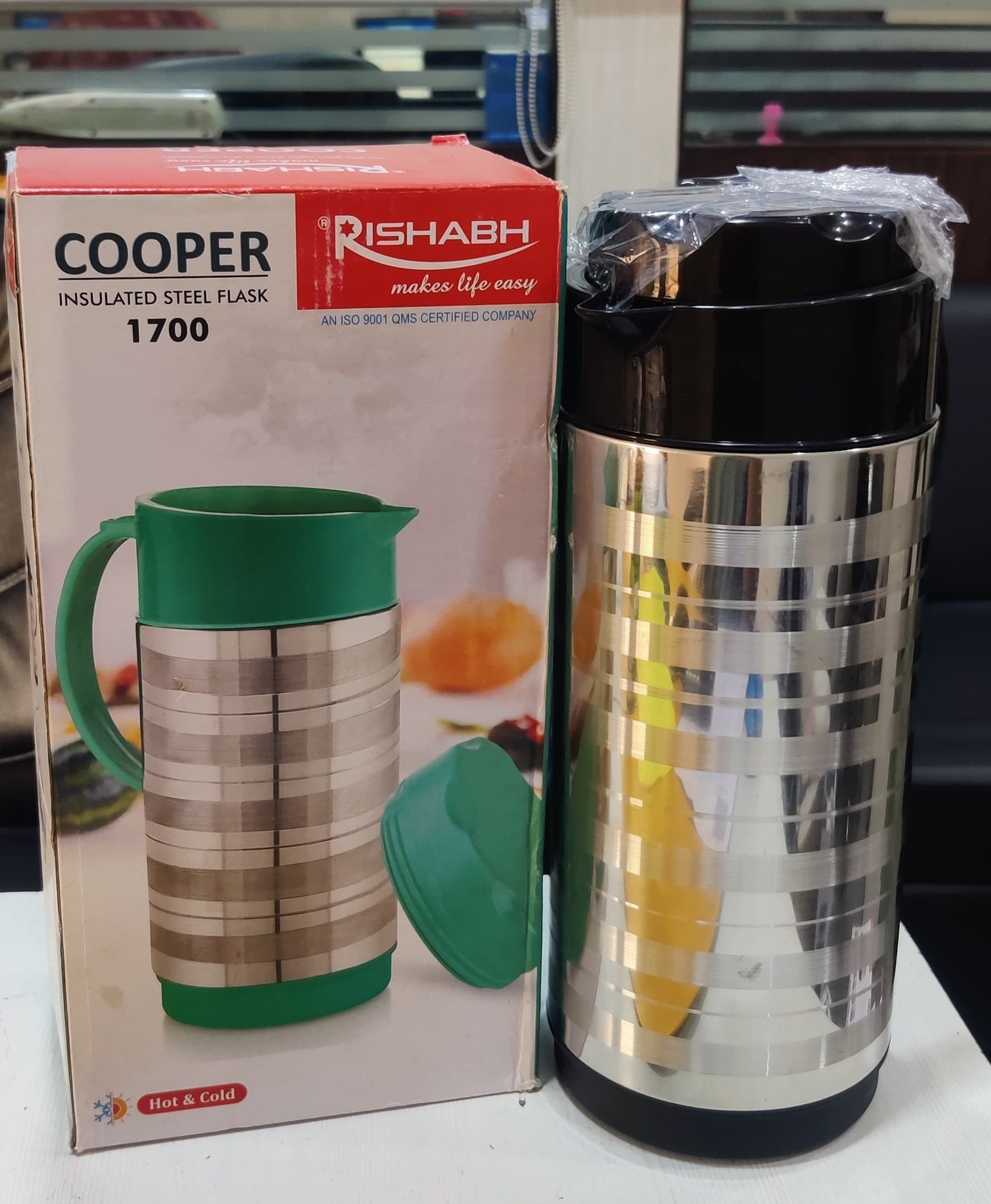 Rishabh Cooper Insulated Steel Flask 1700 Pack Of 1