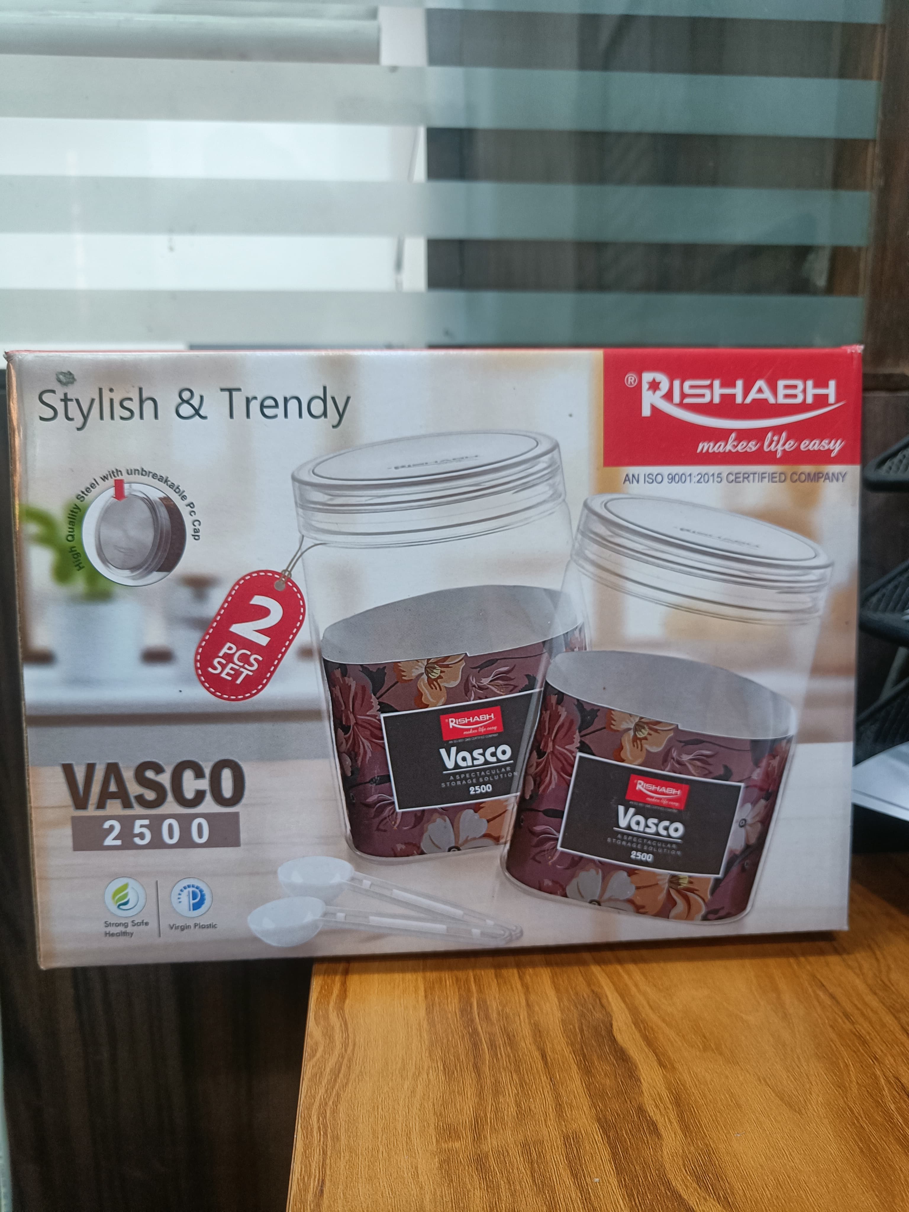 Rishabh Vasco 2500 stylish & Trendy Pet container 2pcs with Spoon