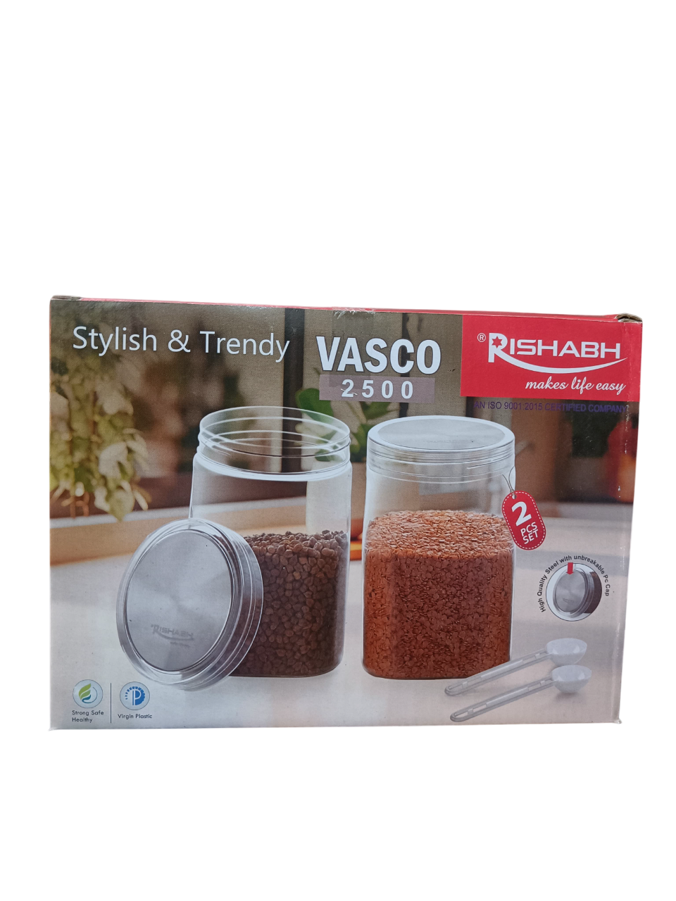 Rishabh Vasco 2500 stylish & Trendy Pet container 2pcs with Spoon