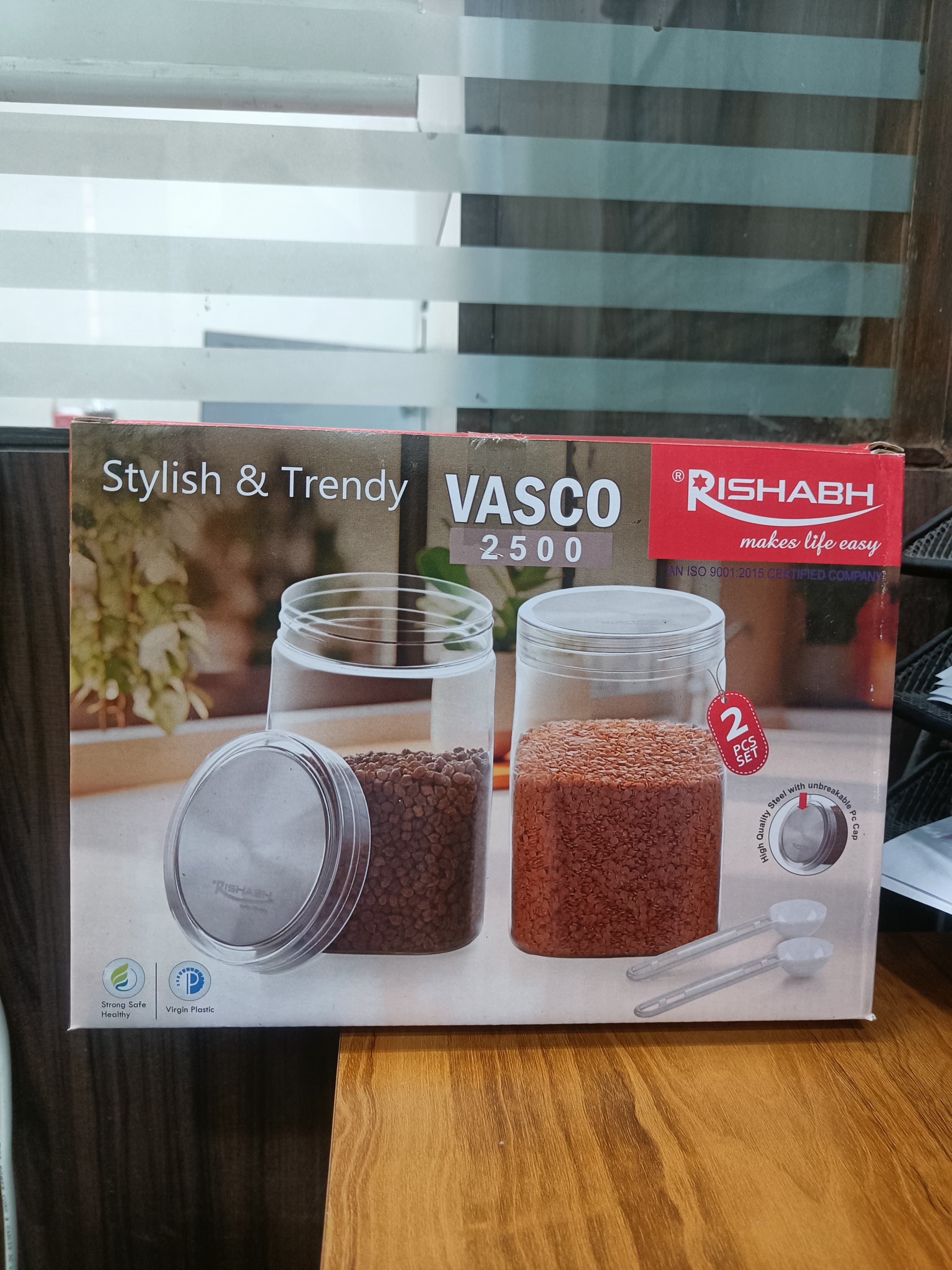 Rishabh Vasco 2500 stylish & Trendy Pet container 2pcs with Spoon