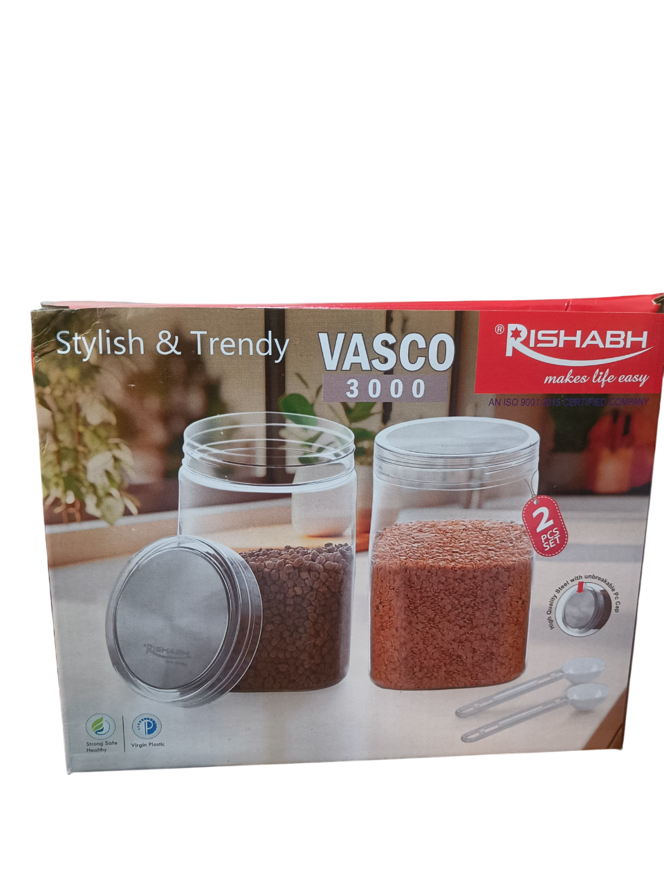 Rishabh Vasco 3000 stylish & Trendy Pet container 2pcs with Spoon