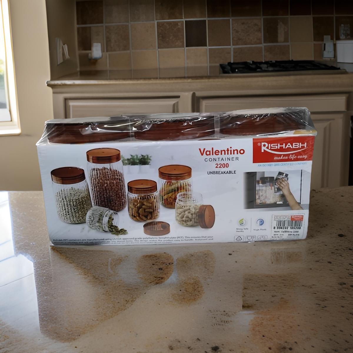 Rishabh valentino 2200ml Pet Kitchen Storage Signature PET Container 2200ML (3PC SET)