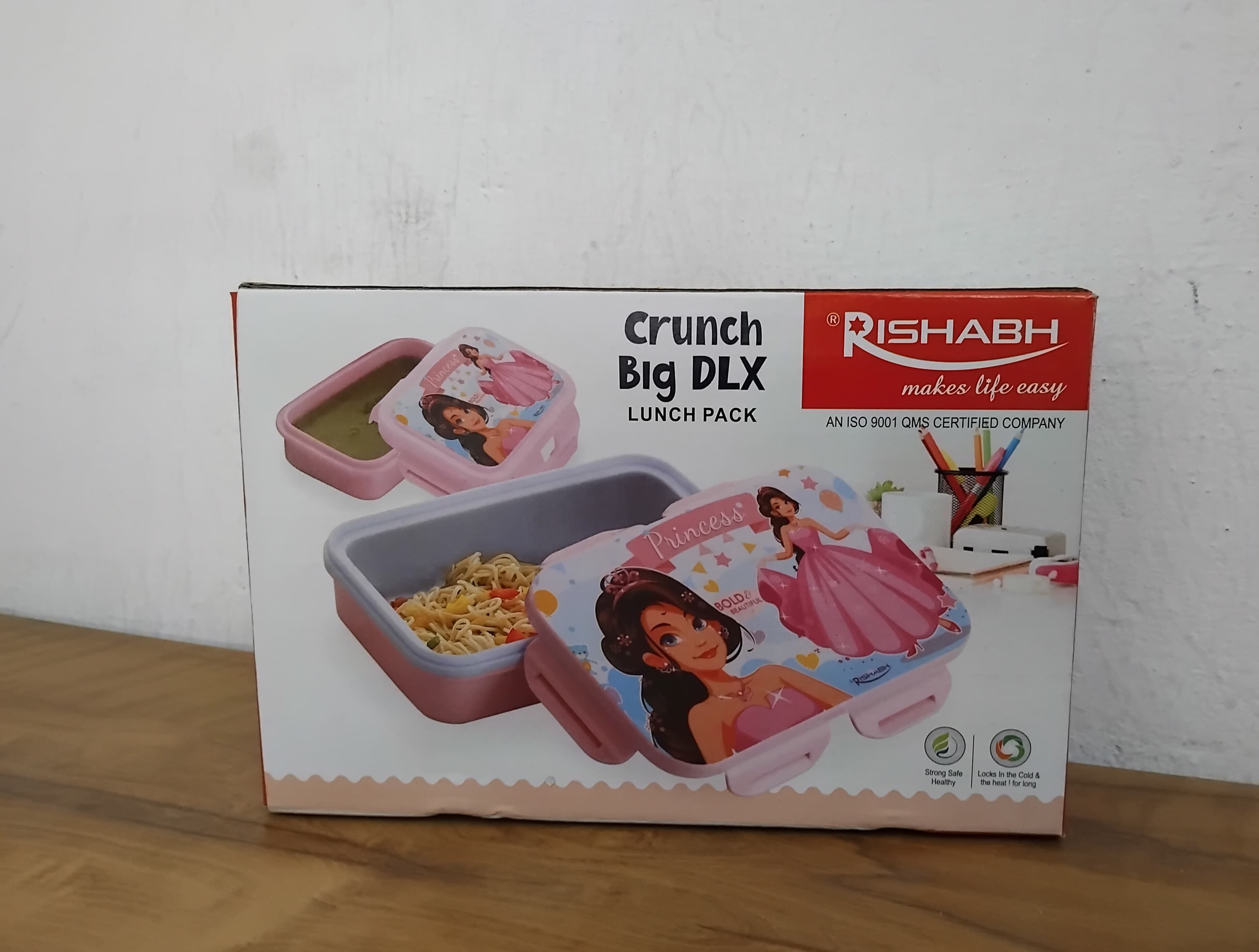 Rishabh Crunch Big Deluxe Lunch Box 2 Container & 2 Spoon Insulated Plastic Lunch Box