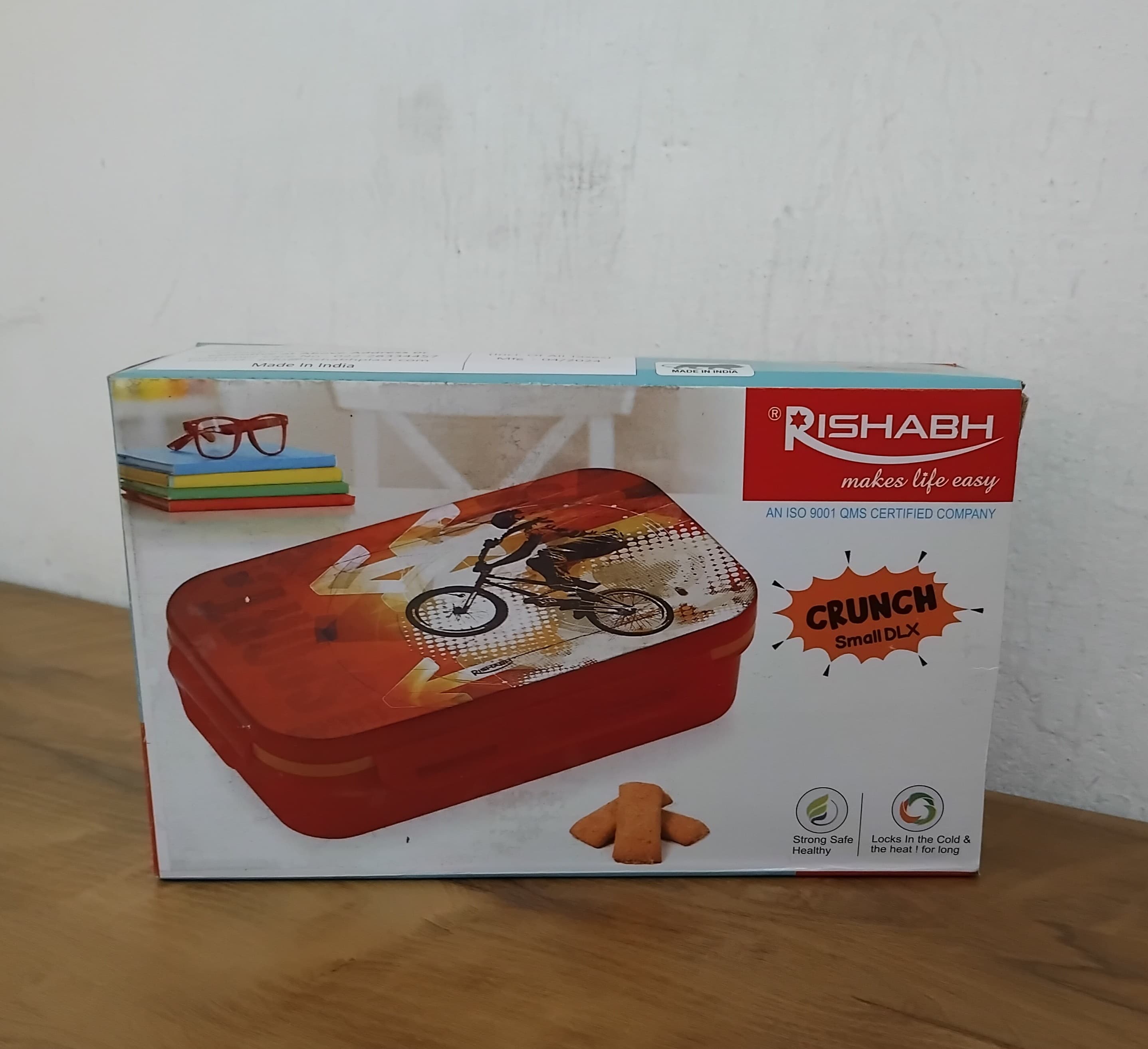 Rishabh Crunch Small Deluxe Lunch Box Color & Design Availablity As Per Stock 2 Container & 2 Spoon Insulated Plastic Lunch Box