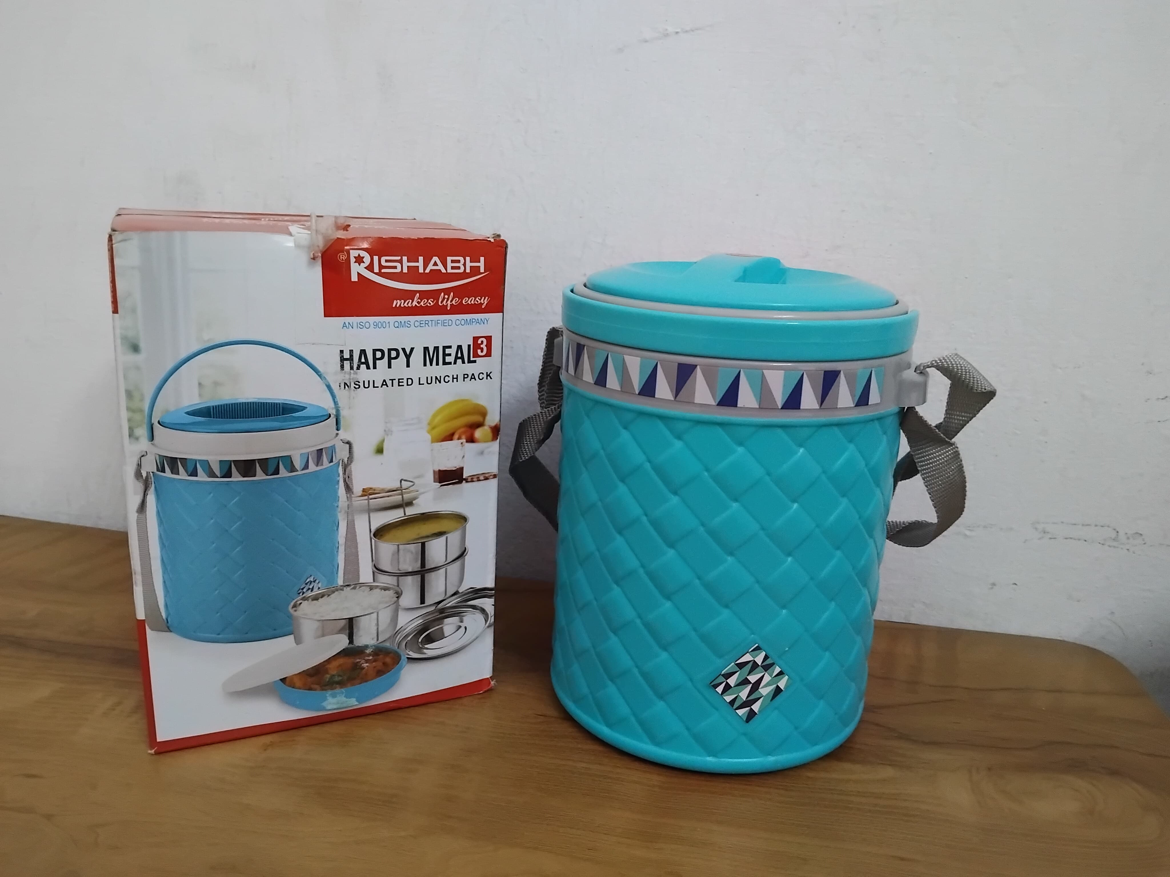 Rishabh Happy Meal 3 Lunch Box 3 SS Container Lunch Box
