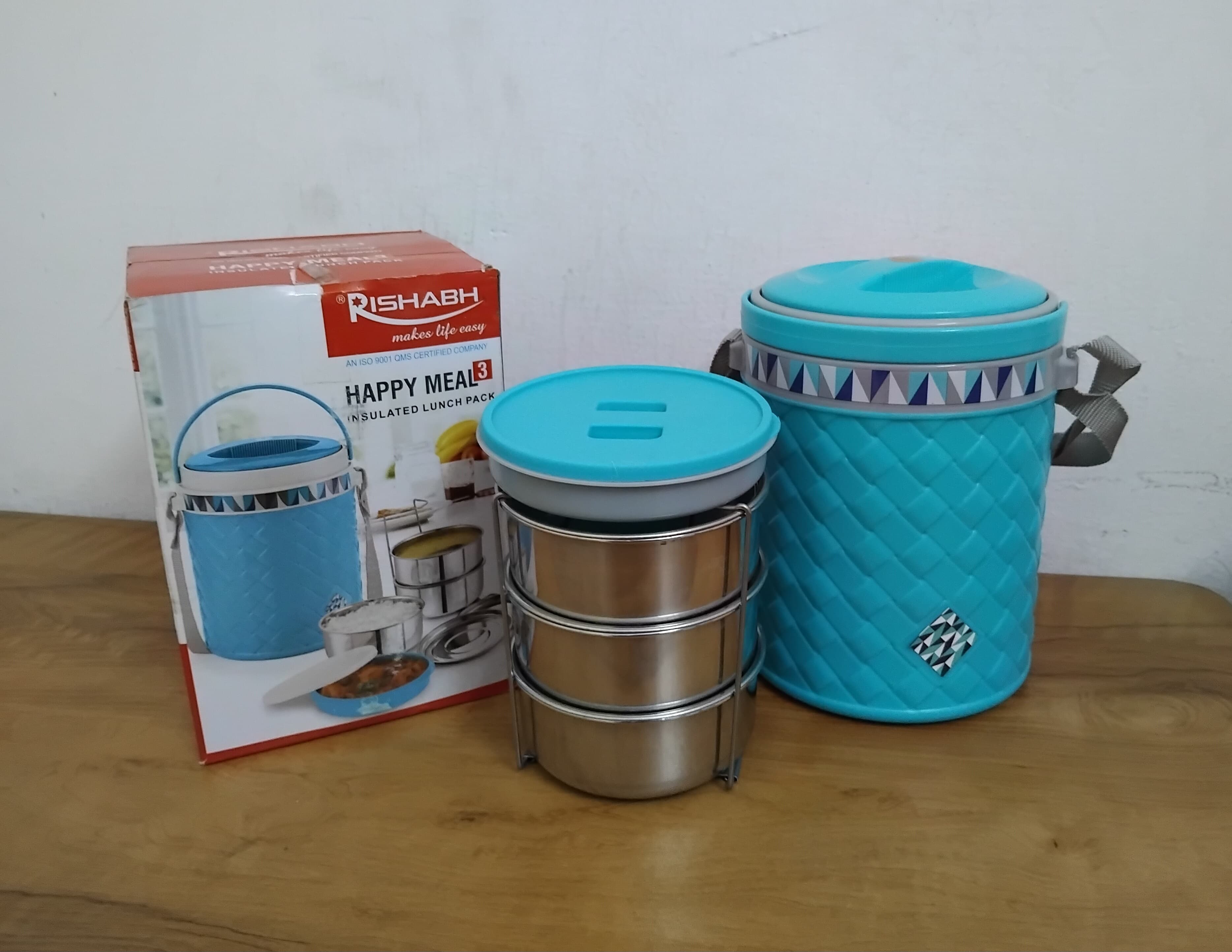 Rishabh Happy Meal 3 Lunch Box 3 SS Container Lunch Box