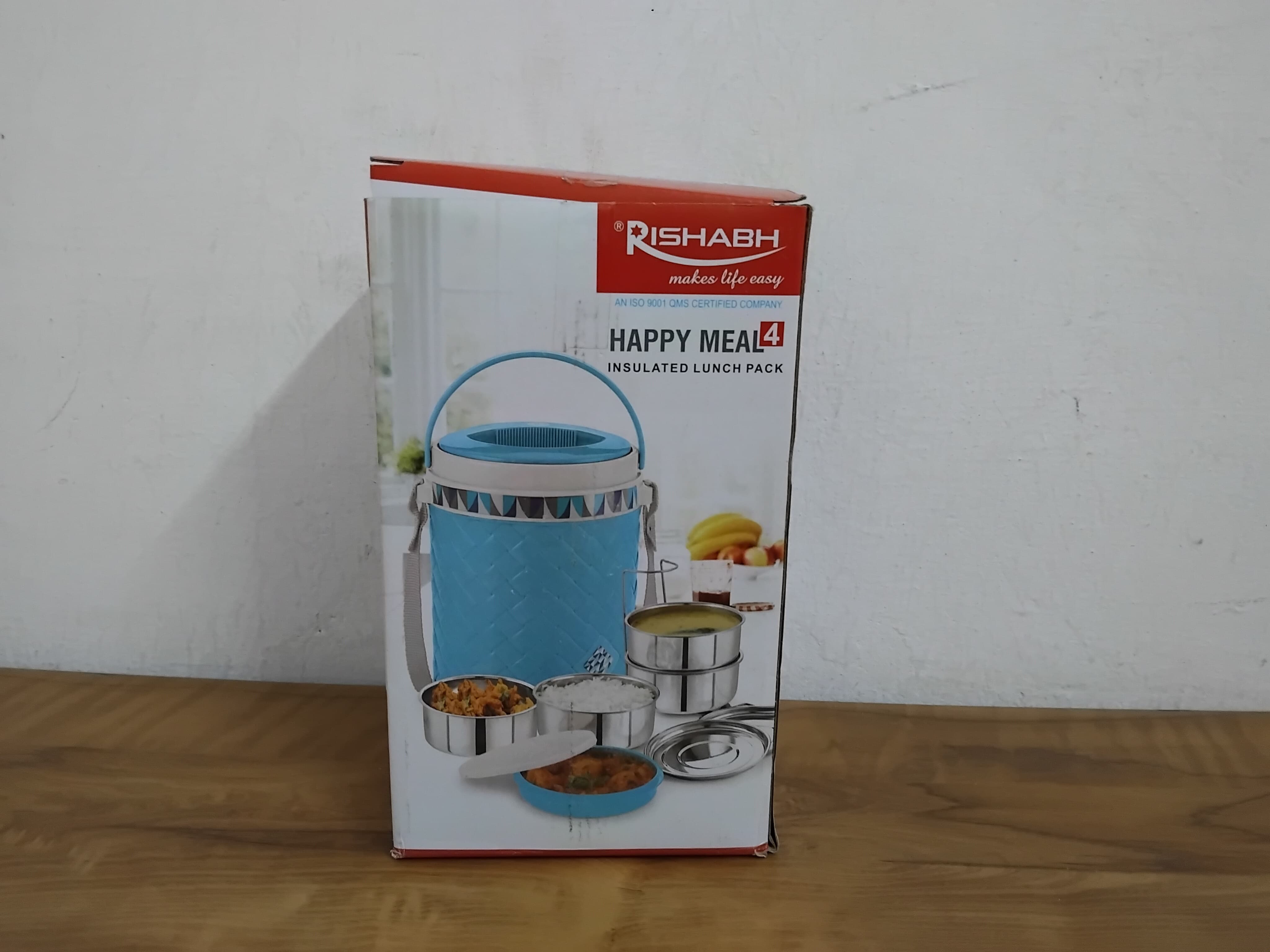 Rishabh Happy Meal 4 Lunch Box 4 SS Container Box Pack Of 1