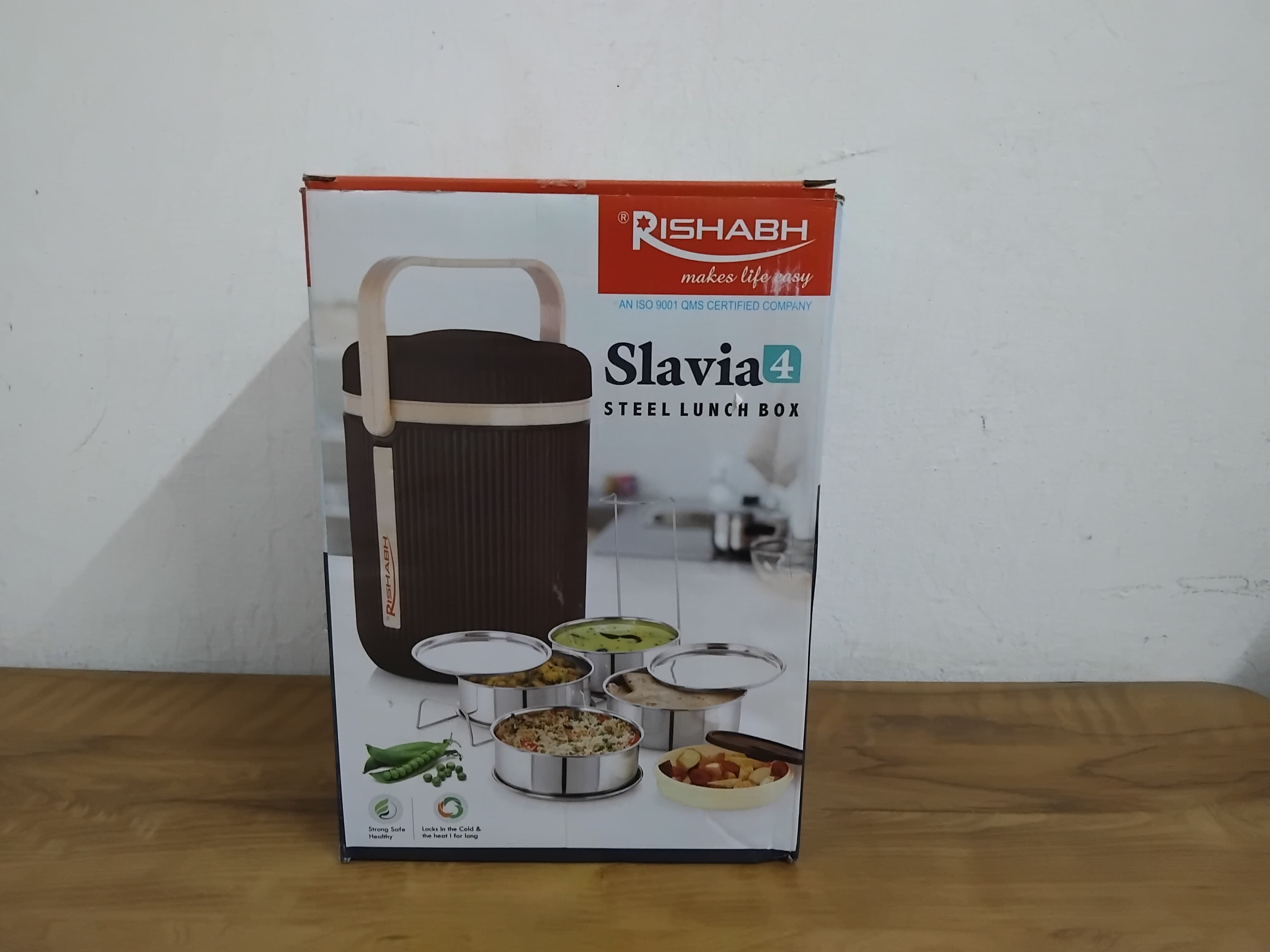 Rishabh Slavia 4 Lunch Box 4 Stainless Steel Container Box Pack Of 1