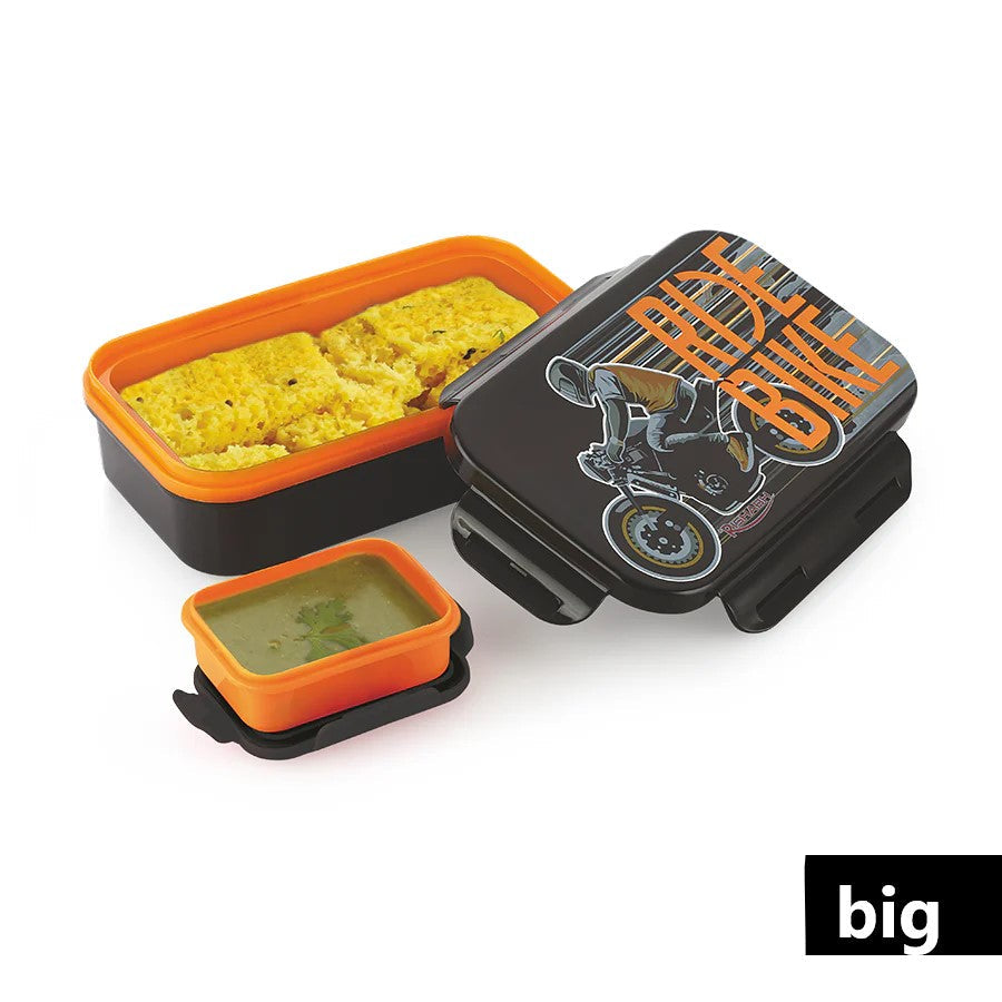 Rishabh Crunch Big Deluxe Lunch Box 2 Container & 2 Spoon Insulated Plastic Lunch Box