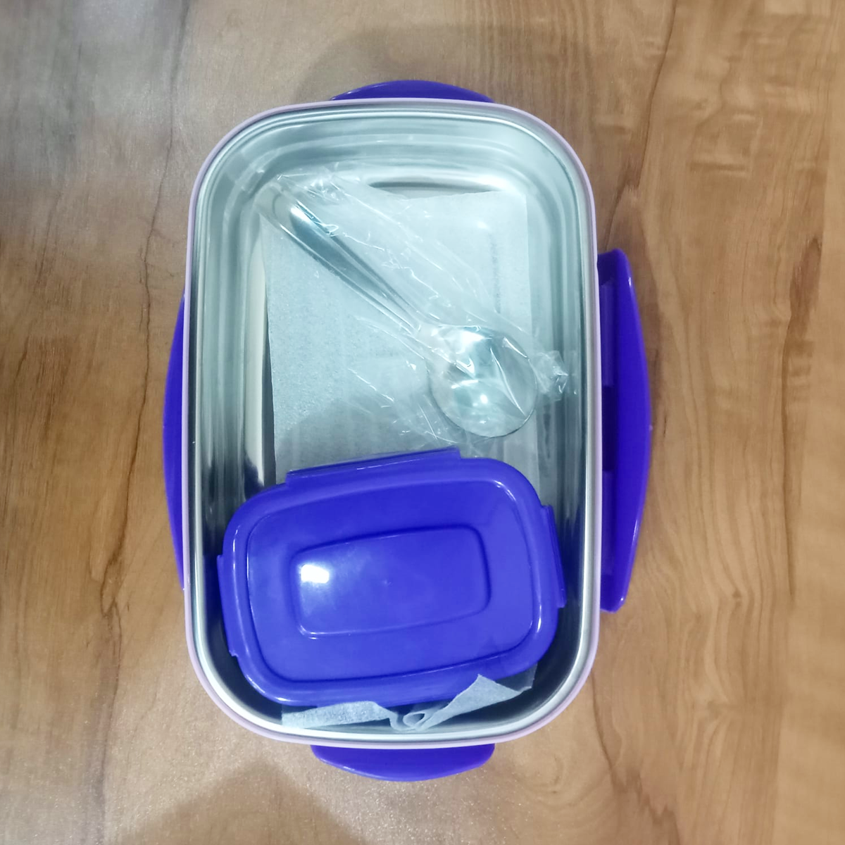 Rishabh Big Nutri-Steel Multi-Design Cartoon Printed Tiffin Box with Inner Container & Steel Spoon