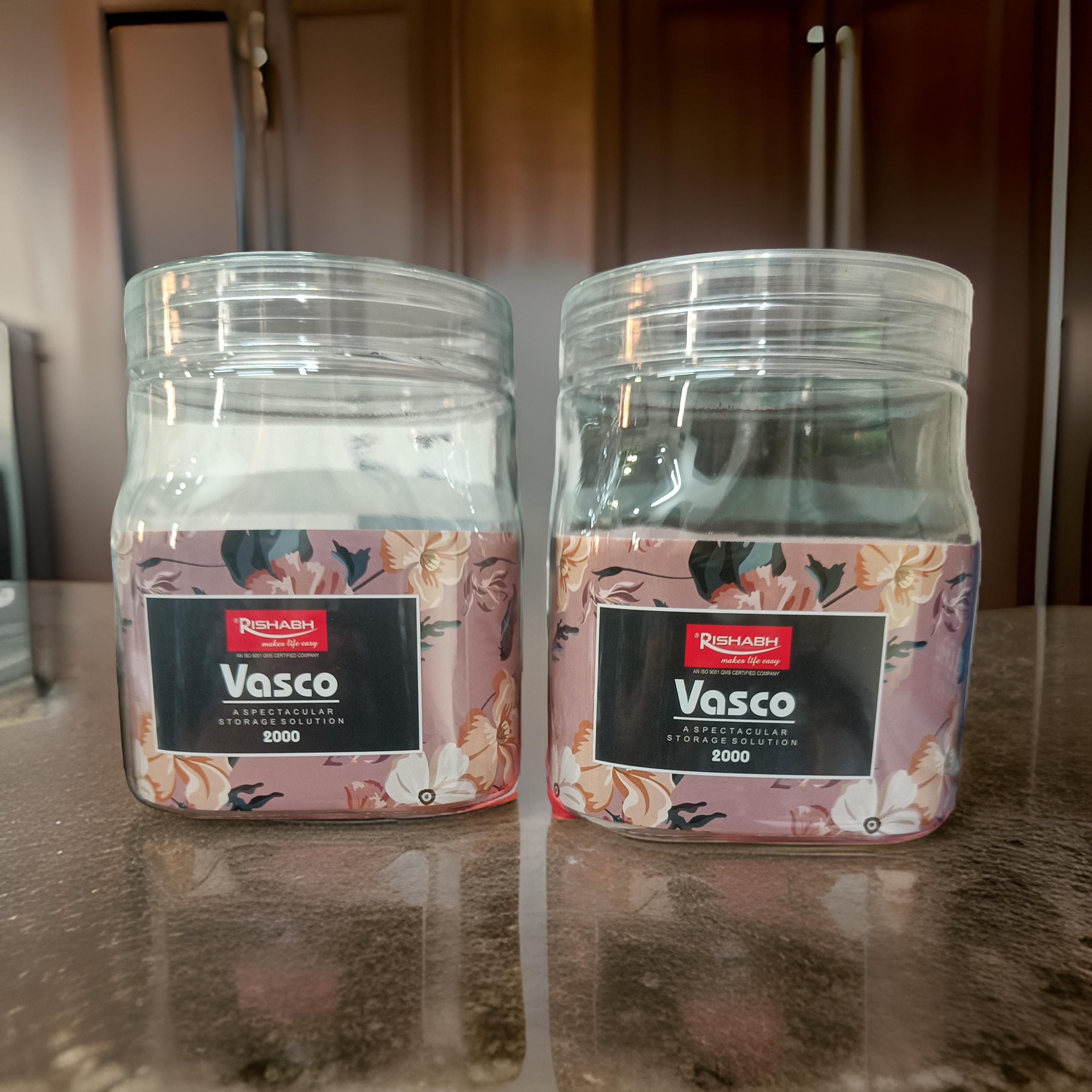 Rishabh Vasco 2000 stylish & Trendy Pet container 2pcs with Spoon