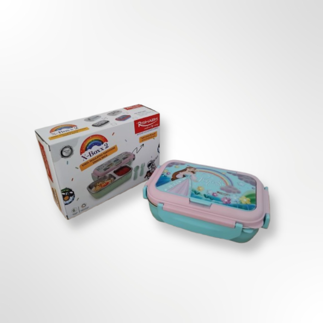 Rishabh X Boxx 2 Lunch Box Steel Insulated Partition Lunch Box