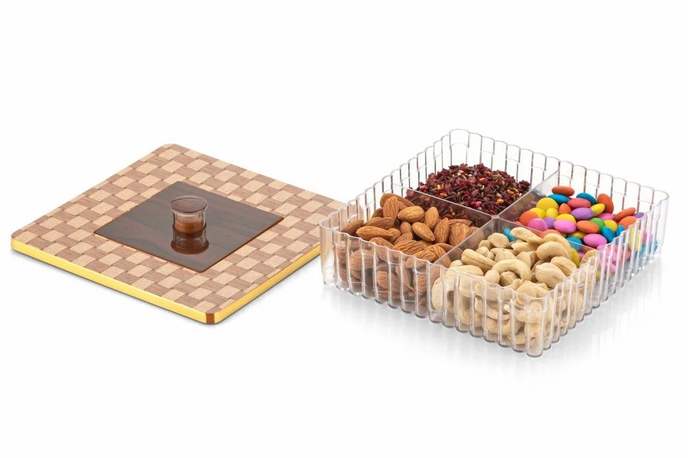 Dry Fruit boxes/ Masala Boxes/ Pickle Boxes 4 Compartment Airtight storage Container