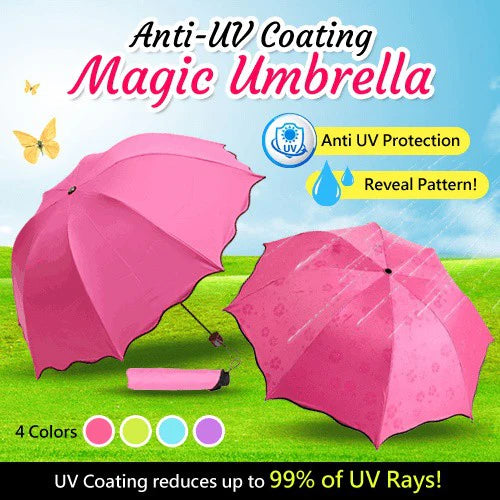 Magic 3-Fold Anti-UV Protection Umbrella - Triple Folding Mini Blossom Compact Umbrella for Girls and Women