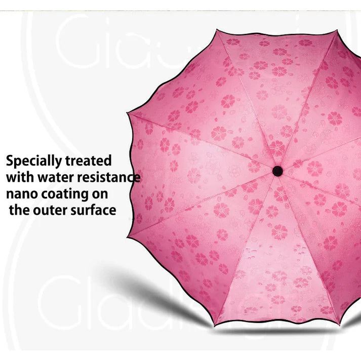 Magic 3-Fold Anti-UV Protection Umbrella - Triple Folding Mini Blossom Compact Umbrella for Girls and Women