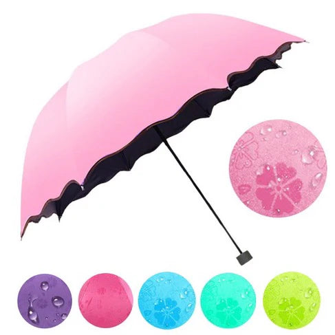 Magic 3-Fold Anti-UV Protection Umbrella - Triple Folding Mini Blossom Compact Umbrella for Girls and Women